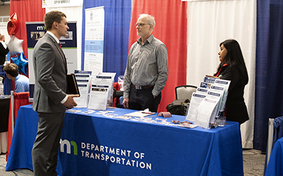 Photo: Bruce Tanquist and Lena Garcia at veterans job fair.